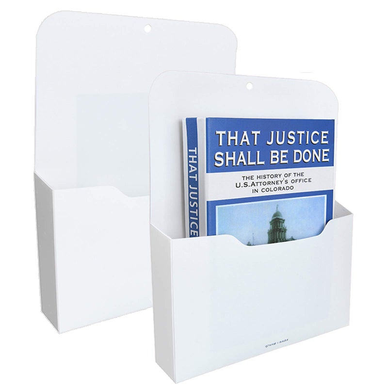 Marbrasse 2 Pack Magnetic File Holder - Paper Holder, Pocket Organizer,Hanging Wall File Organizer Office Supplies Storage, Magazine Mail Organizer Case for Notebooks,Planners,Letter (2 Pack) - Image 1